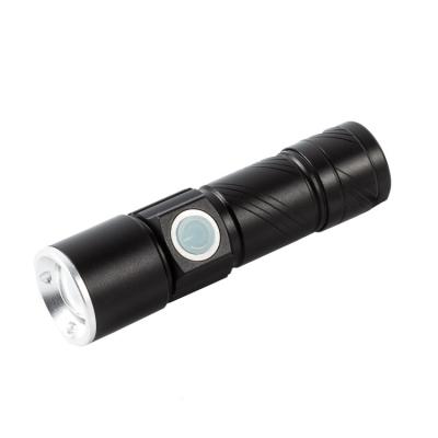 China Portable Emergency High Power 300 Lumen LED Zoom Mini Flashlight Rechargeable Aluminum USB Torch for sale