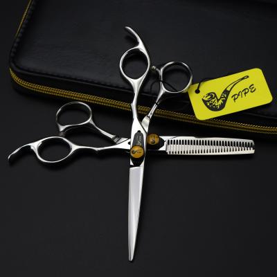 China Cutting Scissors 6.0 Professional Quality 6.0 Inch Ribbon Hose Screw Hair Cutting Shears Hairdresse rBarber Hair Scissors for sale