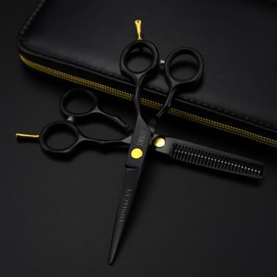 China New Fashion TONY GUY Black 5.5 Inch Design Hair Scissors Flat Tooth Hair Thinning Scissors Beauty Design Barber Scissors for sale