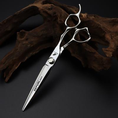 China NEPURLson 7.0 Inch Ribbon Fashion Design Beauty Barber Scissors Flat Tooth Hair Thinning Scissors for sale