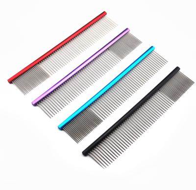 China Viable Color Pet Comb Aluminum Pet Comb Steel Comb 4 Colors Available for sale