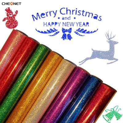 China Fabric Christmas 2022 Glitter HTV Vinyl Cricut Joy Heat Transfer Vinyl Iron On DIY Clothes Shirt Decorating Film Cable Madness Plotter Cut for sale