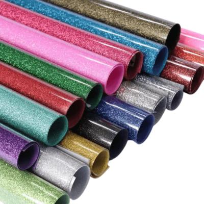 China Fabric 1 x20 Beautiful Color Glitter Heat Transfer Vinyl Film Heat Press Cutter Roll 10