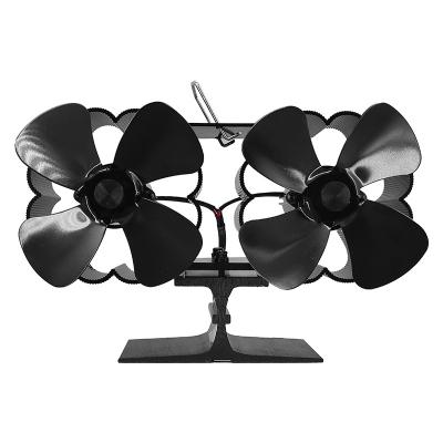 China 2021 Modern Dingyu Aluminum Double Heads Heat Powered Stove Fan for sale