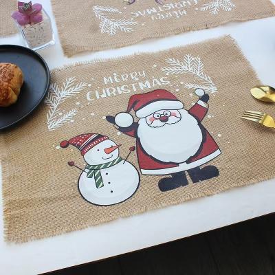 China Disposable Kitchen Dining Cotton Canvas Jute Place Mat Boho Table Mats Pad Heat Resistant Waterproof Macrame Woven Tassel Printed Rug for sale