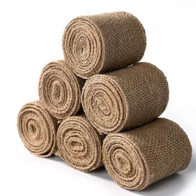 China New Europe Design Jute Roll Natural Hessian Burlap Ribbon for Christmas Wreath and Home Decorations for sale