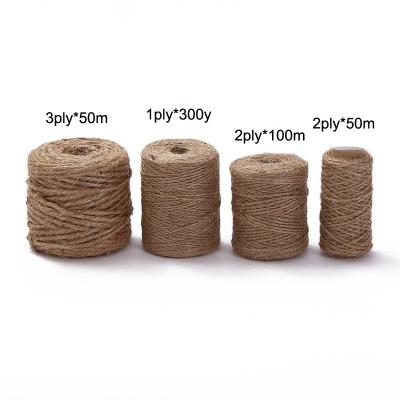 China Europe Wholesale DIY Decorate 2 Ply 3ply Twist Natural Colorful Hemp Rope Nature Jute 2022 100% Hot Sale For Garden Decorations for sale