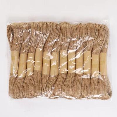 China Environmental Protection Nature Jute Rope Vintage Survival Jute Raw Hemp Yarn1mm 2mm Lightweight Braided Raw Rope 4mm 6mm 8mm 10mm 12mm 14mm for sale