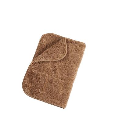 China Sustainable Manufacturer Car Drying Towel Detailing Edgeless Microfiber Car Towel Coral Fleece Car Wash Towel for sale