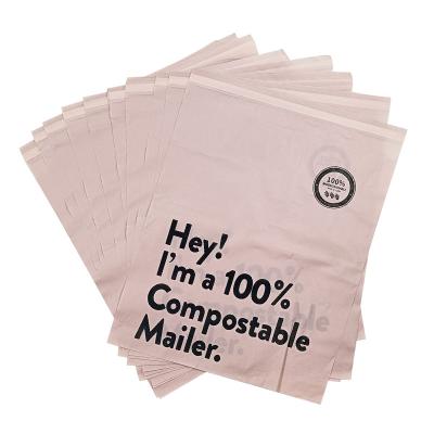 China Non-toxic Eco-friendly Waterproof Clothing Custom Pink Packaging Mailing Mailer Shipping Plastic Courier Wraps Biodegradable Poly Bag for sale