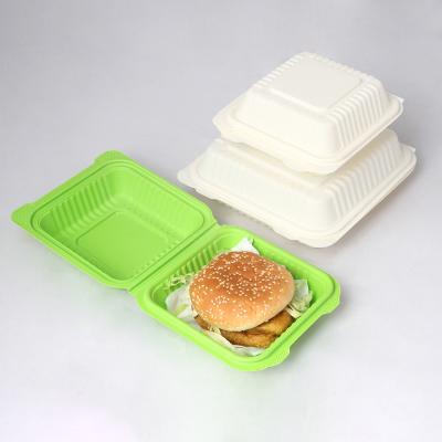 China Biodegradable Microwave Tableware Disposable Environmental Friendly Microwave Tableware Hamburger Food Packaging Fresh-Keeping Box for sale