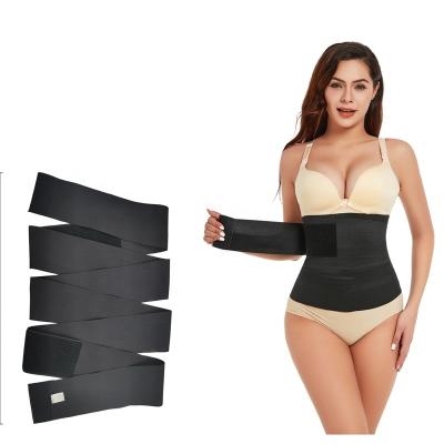 China Stretch Flat Elastic Wrap Belly Shaper Compression Elastic Band Waist Trainer Belly Wrap Belly Bandage Belly Wrap Belt Breathable Women for sale