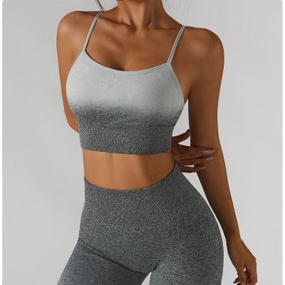 China B&M Workout Seamless Yoga Wear Gym Wear Fitness Breathable Running Clothing Vest Full Bra Sport Tank Top Women's Sexy Crop for sale