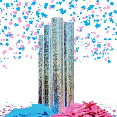 China Explosion Proof Blue or Pink Tissue Confetti Trapezoid Baby Shower Party Rose or Blue Tissue Paper Confetti Magic Wands Bulk Factory Price for sale