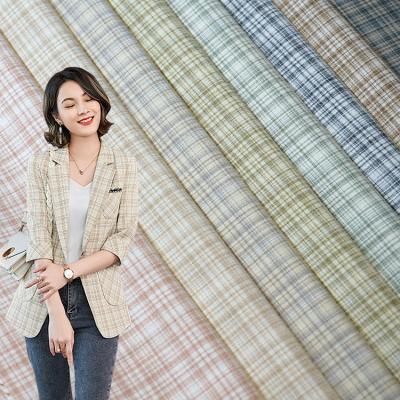 China Wrinkle Resistant Hot Selling Product Yarn Dyed TR Plaid Suiting Fabric For Women's Fashion Suit for sale