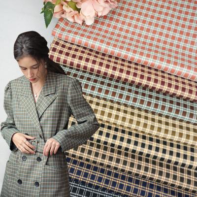 China Wrinkle Resistant High Quality Polyester Rayon TR Customizing Check Fabric For Men And Women Material for sale