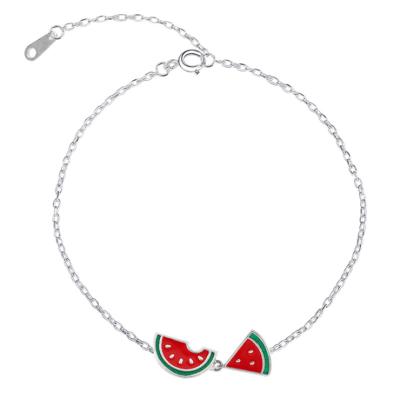 China New S925 Sterling Silver Cute Watermelon Bracelet 2021 Summer Lead Free Nickel Free for sale