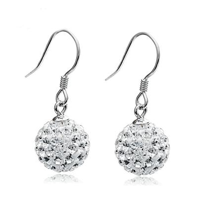 China Factory direct 925 sterling silver TRENDY dangle crystal ball earring for girls by feiyalin for sale