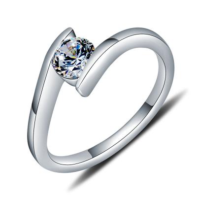 China 925 Sterling Silver Diamond Wedding Jewelry Rings Plating Zircon Engagement Jewelry Wholesale High Quality Silver Ring Women for sale