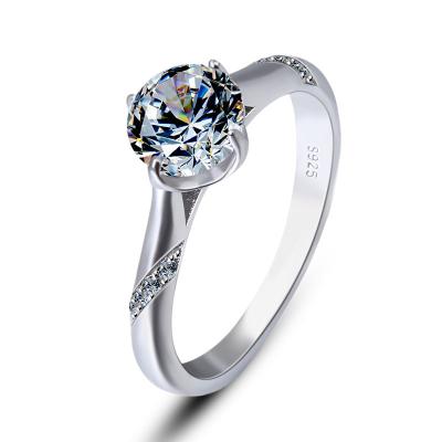 China 925 Sterling Silver Diamond Wedding Jewelry Rings Plating Zircon Engagement Jewelry Wholesale High Quality Silver Ring Women for sale