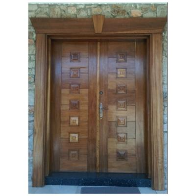 China Front Entry Waterproof Exterior Security Wooden Door For Residential Exterior for sale