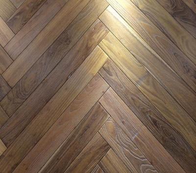 China Vintage Modern Gray Solid Teak Herringbone Flooring for sale