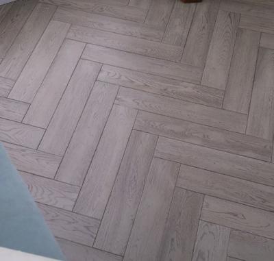 China Gray Solid Indoor Cool Oak Herringbone Flooring - 3.75