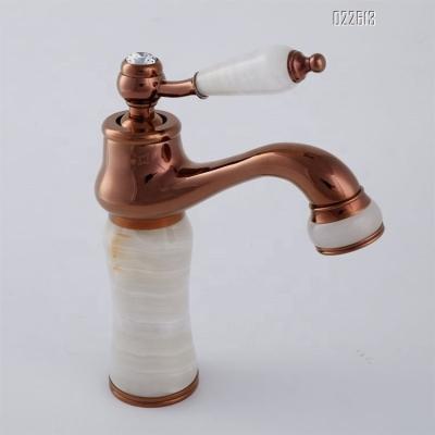 China European copper gold faucet faucets jade basin metered white basin faucet cold/hot water faucet for sale