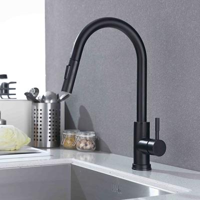 China Sense Faucets Style Industrial Faucet Kitchen Faucet Black Touch Pull-Down Faucet for sale