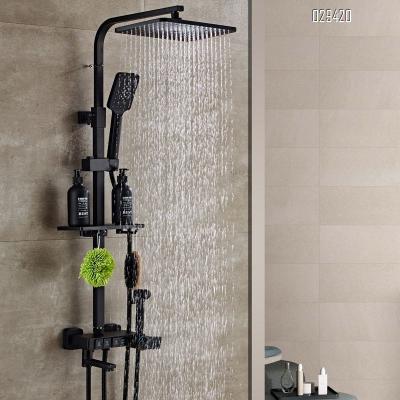 China Thermostatic Faucets Home Bathroom Shower Set Thermostatic Hot And Cold Mixing Faucet Shower Set Wall Mounted With Rainfall And Hand Held Shower for sale