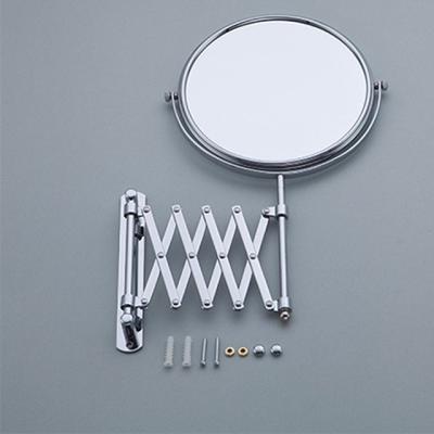 China Bathroom Silver Cosmetic Wall Mounted Retractable Mirror Double Sided Magnifying Mirror for sale