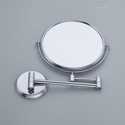 China Magnifying Silver Circular Bathroom Make Up Mirror Retractable Mirror Double Side Magnifying Mirror for sale