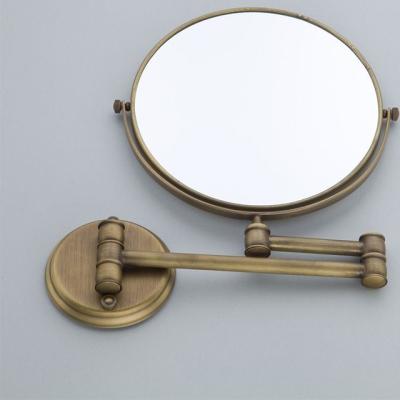 China Antique Circular Folding Mirror Wall Mounted Hotel Mirror Magnifying Retractable Folding Mirror for sale