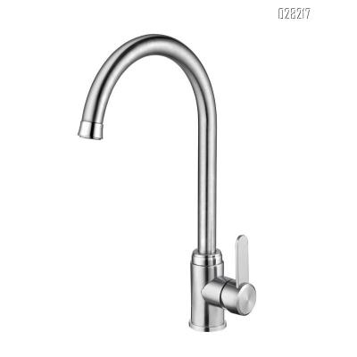 China Contemporary Deck Mounted 304 Stainless Steel Sink Mixer Pull Down Sprayer High Arc Kitchen Faucet for sale