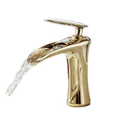 China Metered Faucets Gold Basin Water Mixer Tap Brass Faucets For Bathroom for sale