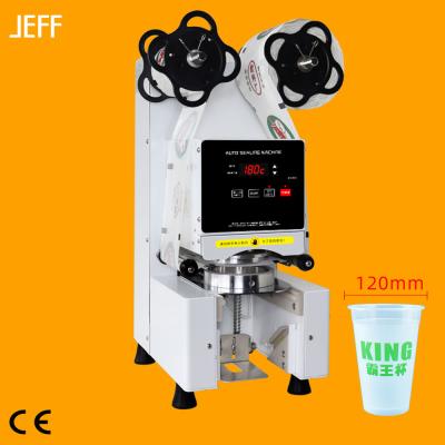 China JEFF FB120W Full Automatic High Speed ​​Bubble Tea Cup Sealing Machine Food/Table Sealers/Plastic Cup Sealers With Counter 110V/220 for sale