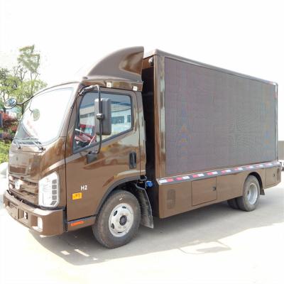 China Outdoor 4X2 Foton Howo 24V led display truck full color truck led lights led screen truck for sale