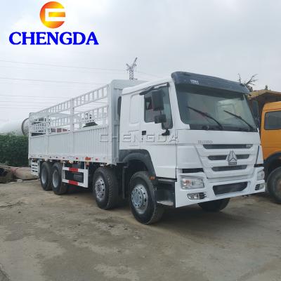 China Howo Used Cargo Truck 371HP Cargo Used Heavy Duty Trucks Howo 8x4 Barrier Truck 8.5x2.5x3.3 for sale