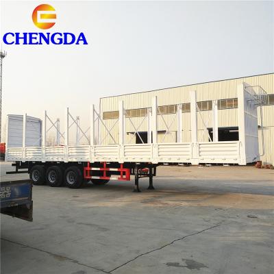 China Truck Trailer 50 Ton 3 Axles Fence Trailer Cattle Transporting Trailer Cargo Trailer for sale