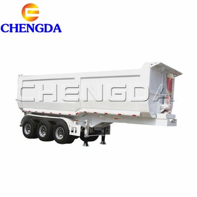 China Tandem Truck Trailer 3 Axles Tractor Dumper Trailer Dump Tipper Semi Trailer for sale