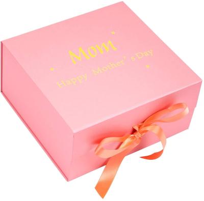 China Hot Sale Recyclable Hot Pink Romantic Clamshell Box For Mother's Day Valentine's Day Cosmetics Jewelry Gift Box Packaging for sale