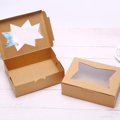 China Recyclable Wholesale Custom Size Wrapping Paper Window Box, Suitable for Afternoon Tea Pizza Chocolate Pastry Cake Packaging Gift Box for sale