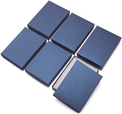 China High quality blue clamshell gift boxes, recyclable suitable for link clips, rings, necklaces, gift boxes for birthdays and anniversaries for sale