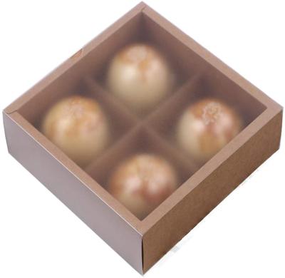 China Recyclable Kraft Paper Separation Drawer Box With Window Can See Inside Suitable For Cosmetic Soap Bath Bombs Packaging Boxes for sale