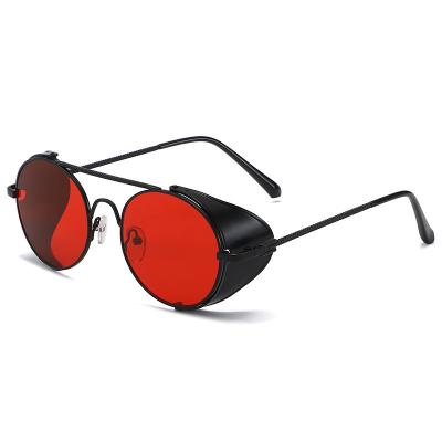 China 2021 Hot Selling Vintage Metal Frame Steampunk Sunglasses Round Punk Sunglasses for sale