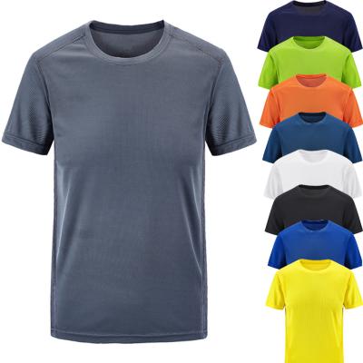 China Wholesale Custom Logo Print 100%Polyester Anti-Wrinkle T-shirt Summer Check Round Sport Men's Yarn Dye Neck T-Shirt for sale