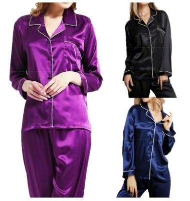 China Wholesale QUICK DRY 16mm Long Spring Silk Plain Dyed Elegant Pajamas 100% Silk Women's Pajamas for sale