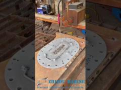 The manhole cover with welding marks is equipped with various rubber gaskets different from those in