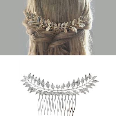 China Decoration 2022 INS hot Bohemian Leaf Bridal Hair Comb Clip Fashion Girl Leaves Rhinestone Hairpin Women Jewelry Elegant Hair Accessories for sale