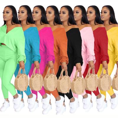 China 2020 Wholesale Breathable Plus Size Fashion Autumn Casual Outfit Women Clothing 2 Pcs Set For Women for sale